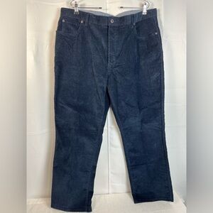 LL Bean Natural Fit Men’s Navy Blue Corduroy Cotton Straight Pants Sz 40W/29”